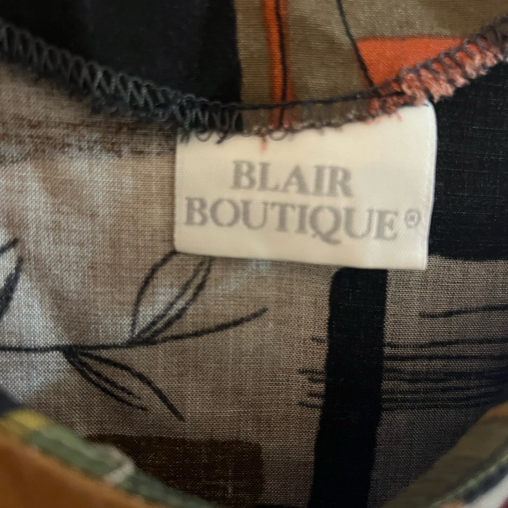 Vintage Abstract Blair Boutique Shirt Blouse Colorful Geometric Wildlife - Picture 3 of 4
